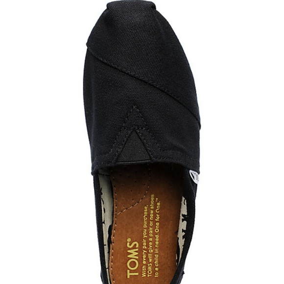 Toms Classics Canvas Black Slip-On Shoes Women's - Picture 4 of 5